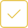 A yellow square icon with rounded corners displaying a green checkmark inside.